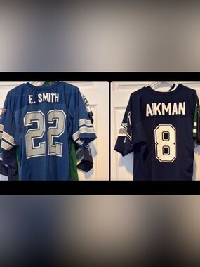 Nike Kids Blue Dallas Cowboys E. Smith #22 & Aikman #8 Jersey Set